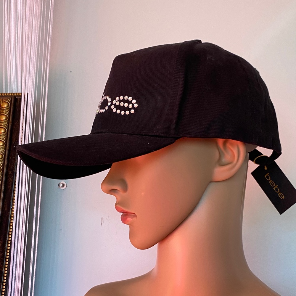 Bebe Black Cap with Rhinestone Embellishment - Picture 5 of 17